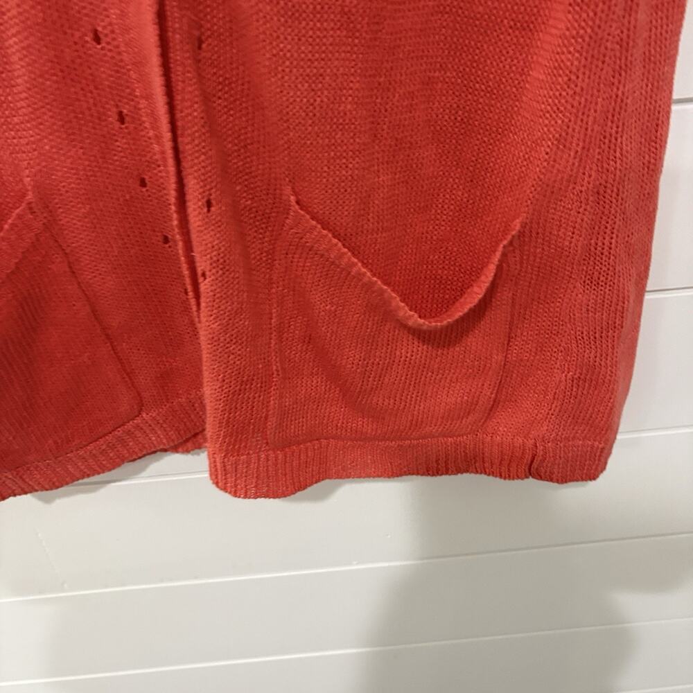 J. Jill | Cardigan Sweater Linen Coral Short Sleeve Summer Preppy- Size Small - Picture 3 of 8